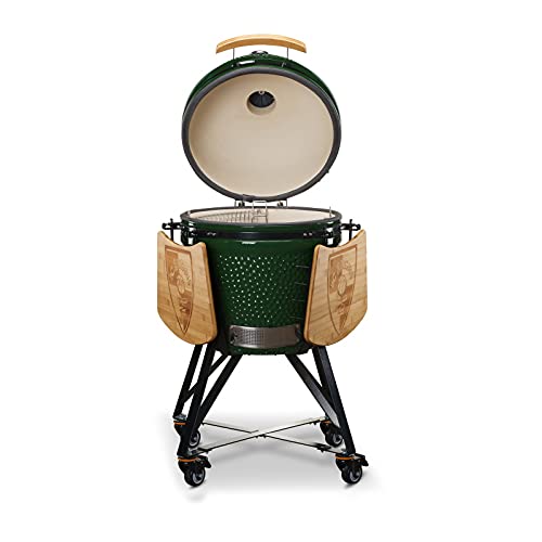 - KAMADO BONO Green Egg BBQ Grill | 21" I Kamado BBQ Charcoal Grill With Dual Zone Grilling System -
