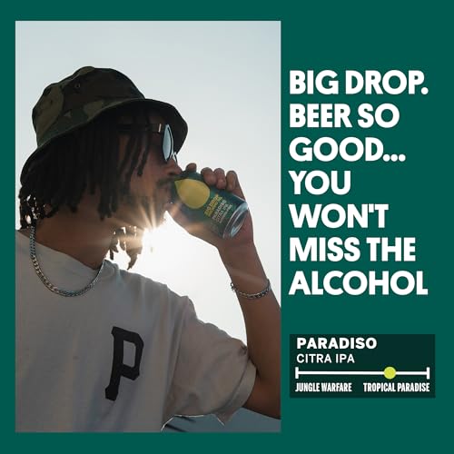 Big Drop Paradiso Citra IPA - Naturally Brewed Alcohol Free Beer with a Citrus Zing - Vegan & Gluten Free (12 x 330ml Cans)
