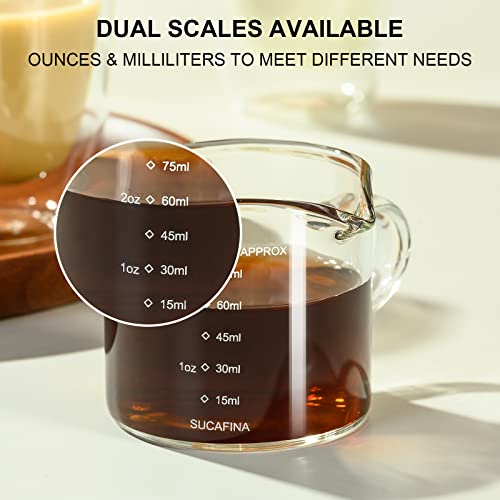 - PARACITY Espresso Cups with Handle | Double Spout Espresso Coffee Cup with Dual Scale -
