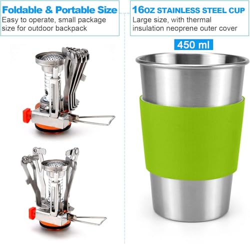 - Odoland Camping Cookware Kit | Outdoor Cooking Set | Non Stick -