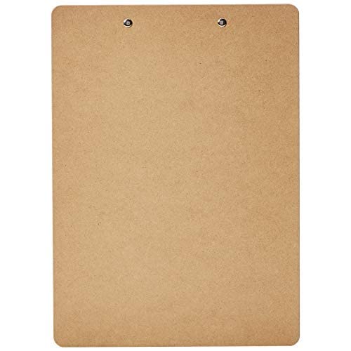 Amazon Basics Hardboard Clipboard - 6-Pack, Brown