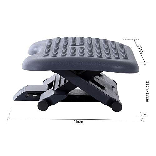 - HOMCOM Footrest | Adjustable Height & Angle Tilting -