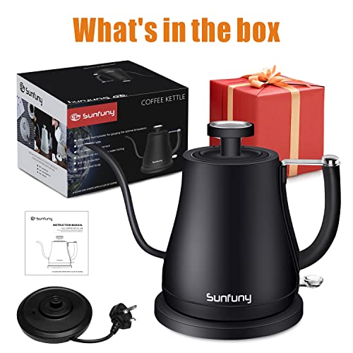 - Electric Gooseneck Kettle | 0.8 Litre 100% Stainless Steel Pour Over Kettle | Coffee Brew Kettle -