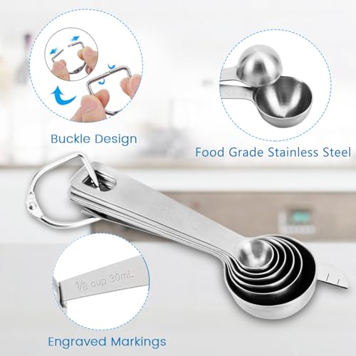 - HAUSPROFI | 13 Piece Stainless Steel Measuring Cups and Spoons Set -