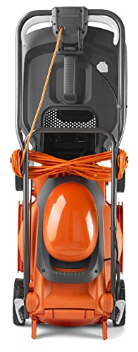 - Flymo EasiStore 340R Electric Rotary Lawn Mower | 34 cm Cutting Width | 35 Litre Grass Box | Close Edge Cutting | Rear Roller | Central Height Adjust -