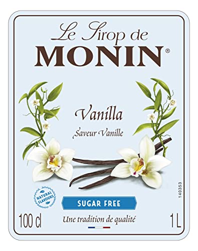 - MONIN Premium Vanilla Sugar Free Syrup | 1L | Coffee and Cocktails -