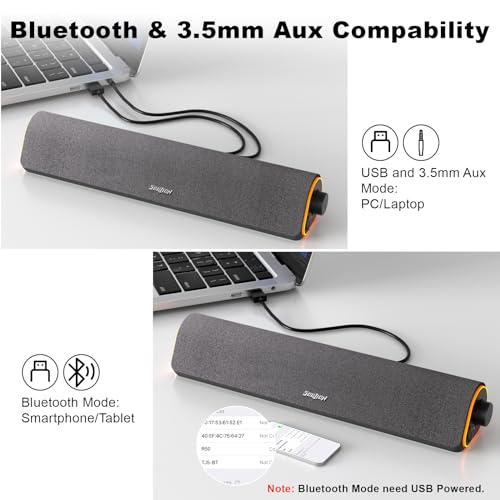- SOULION R50 PC Speakers | Bluetooth & 3.5 mm Computer Speakers USB Powered -