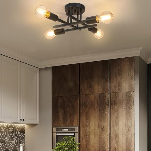 - Licperron Vintage Ceiling Light | Vintage Semi Flush Mount | 4 Light Ceiling Light -