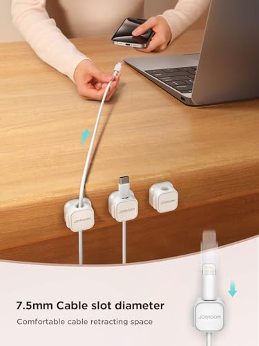 - JOYROOM 6 Pack Cable Tidy Clips | Adjustable Cord Organiser | Magnetic Cable Management -
