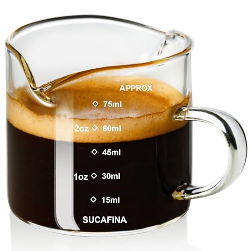 - PARACITY Espresso Cups with Handle | Double Spout Espresso Coffee Cup with Dual Scale -