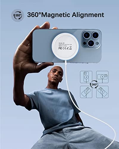 - Magnetic Wireless Charger | Fast | Apple Mag-Safe Charger for iPhone 15 Pro Max/15 Pro/15/15 Plus/14/13/12 Series AirPods 3/2/Pro/Pro 2 -