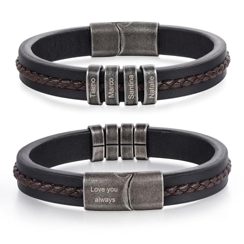 - Personalised Name Bracelets for Men | Infinity Leather Bracelet to My Man -