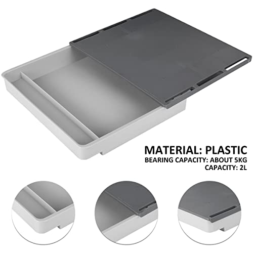 - Under Table Drawer Storage with 5 Stickers | Large Hidden Desktop Drawer Tray -