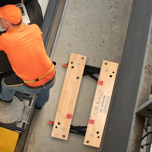 BLACK+DECKER Workmate, Work Bench Tool Stand Saw Horse Dual Clamping Crank, Heavy Duty Steel Frame, WM301