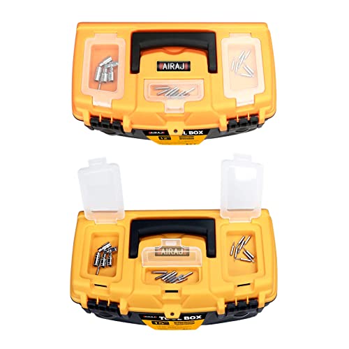 AIRAJ PRO Toolbox Storage,12"and15"Plastic Tool Box with Mini Organizer,Tool boxes with removable tray and anti-deformation plastic latch,Storage for Tools,Toys,Stationery and Decorations