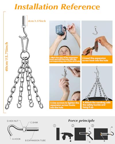 - Punch Bag Hanging Set, Boxing Bag with A Full Range of Accessories | Kickboxing Fitness & Boxing -