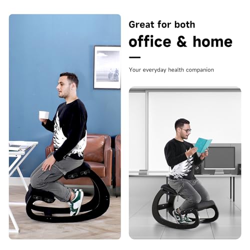 - MallVitally Adjustable Kneeling Chair | Wooden Ergonomic Rocking Chair -