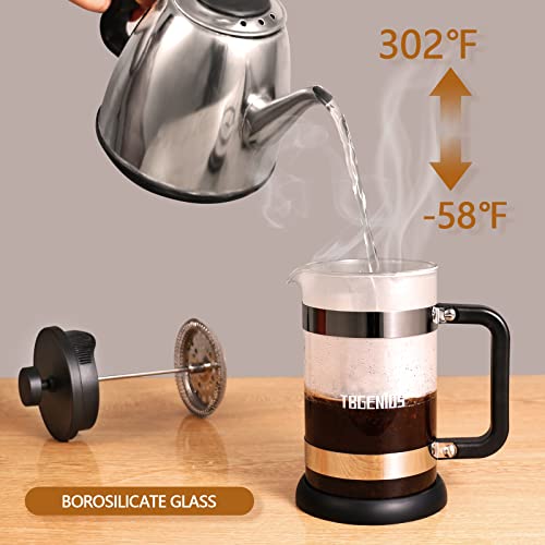 - TBGENIUS | 4 Cup Cafetiere Coffee Press | French Press Maker for Filter Coffee -