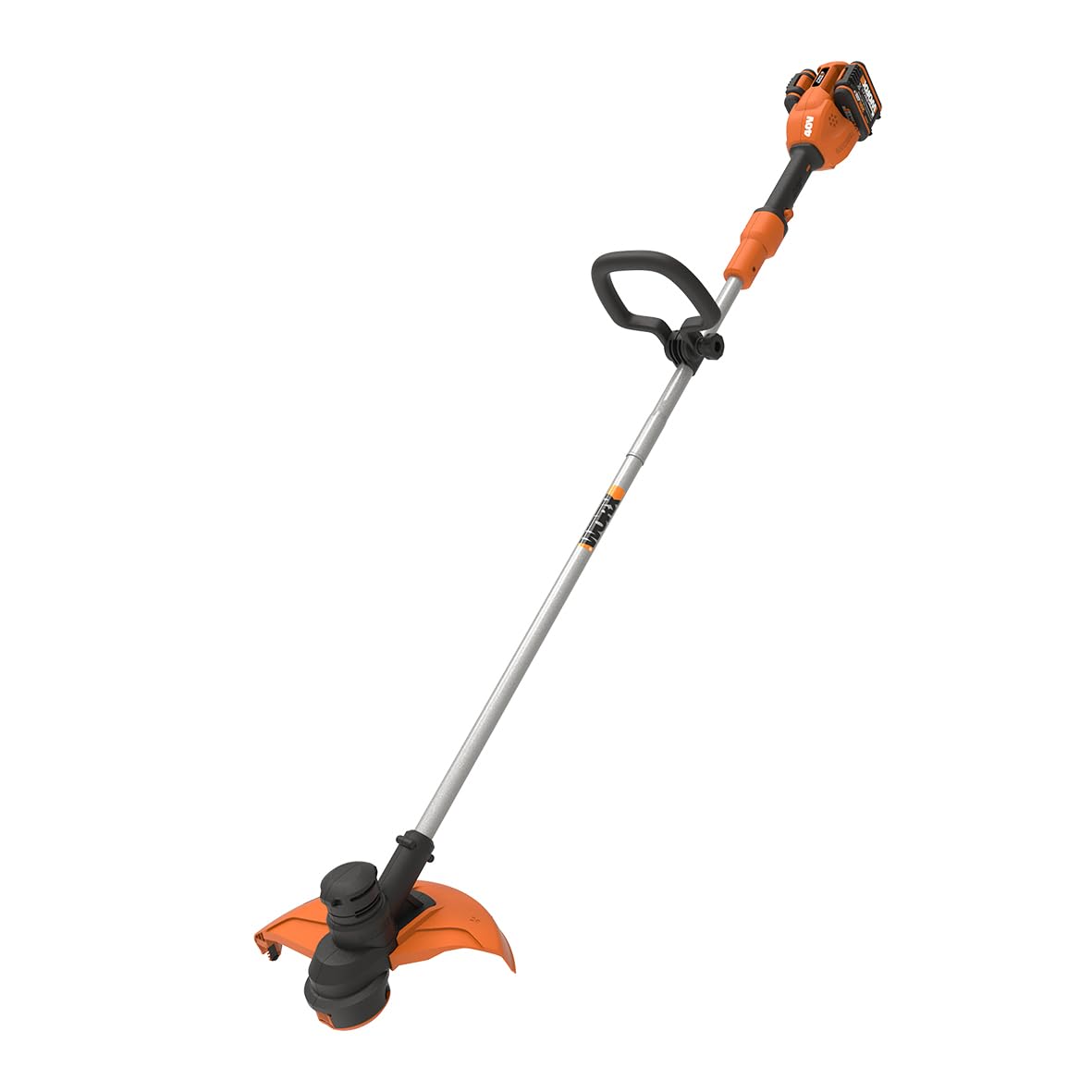 - Worx WG183E 40V Cordless Line Trimmer with Two Batteries and Charger.