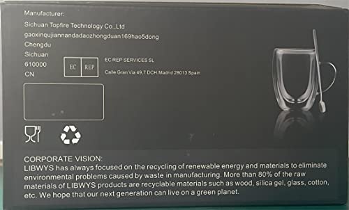 - LIBWYS 6 Pack Double Walled Coffee Cups Glasses Mugs | Cappuccino Latte Tea Cups with Handle -