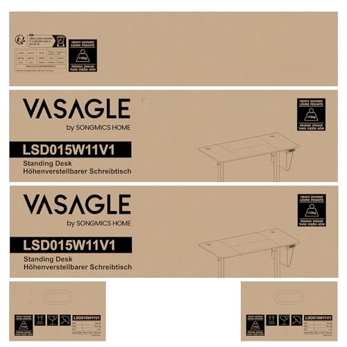 - SONGMICS Electric Standing Desk | Height Adjustable Desk | 60 x 120 x (72-120) cm | White and Beige LSD015W11 -