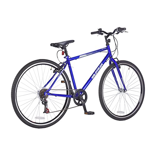 - Wildtrak - Steel Trekking Bike, Adult, 700C, 6 Speed - Blue