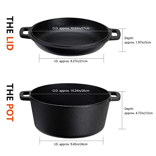 - Overmont 2 in 1 Cast Iron Dutch Oven | Cookbook -