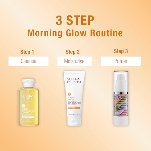 - Super Facialist | Vitamin C + Brighten Skin Renew Cleansing Oil | Face Cleanser for Dissolving Makeup -