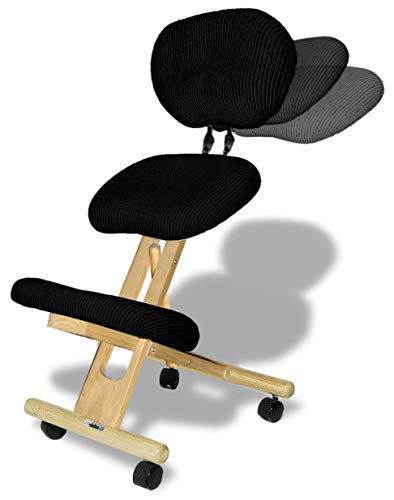 cinius Professional kneeling ergonomic chair with back, in several colours