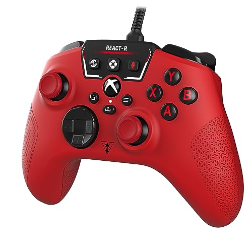 - Turtle Beach | React-R Red Wired Gaming Controller | Audio Controls, Mappable Buttons & Textured Grips  -