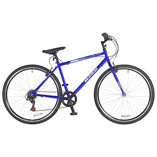 - Wildtrak - Steel Trekking Bike, Adult, 700C, 6 Speed - Blue