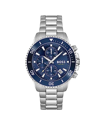 BOSS Chronograph Quartz Watch for Men with Silver Stainless Steel Bracelet - 1513907