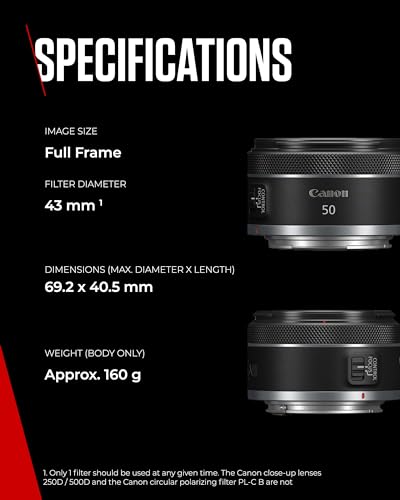 Canon RF 50mm F1.8 STM Lens - Compact and Lightweight Lens for EOS R-Series Cameras, Fast Aperture, Smooth Focusing - Ideal for Portraits and Creative Photography