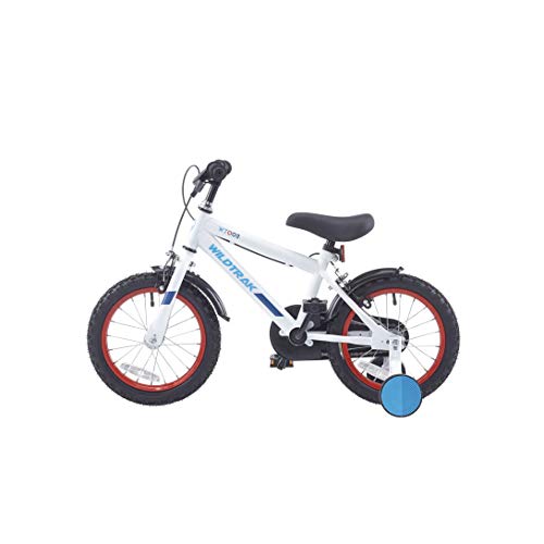 - Wildtrak - 14 Inch Bike for Children 3-5 Years Old with Training Wheels - White and Blue