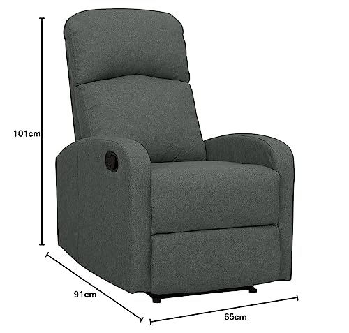 - EVRE Recliner Arm Chair | Adjustable Leg Rest | Reclining Functions Fabric -