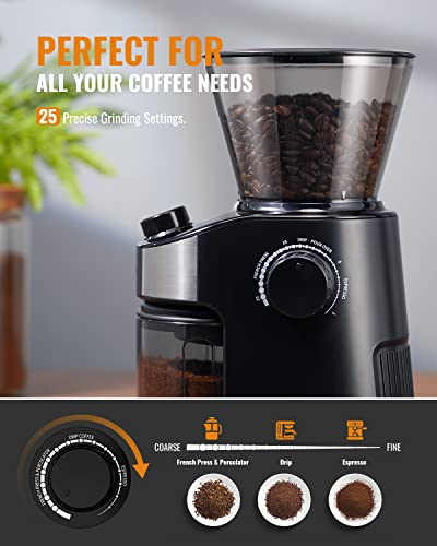 - SHARDOR Coffee Grinder Burr Electric | 25 Precise Grind Setting | Automatic Coffee Bean Grinder -