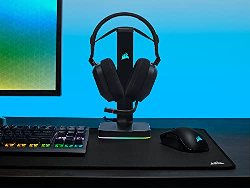 CORSAIR HS80 RGB Over Ear WIRELESS Multiplatform Gaming Headset – Dolby Atmos – Omni-Directional Microphone – iCUE Compatible – PC, Mac, PS5, PS4 – Carbon