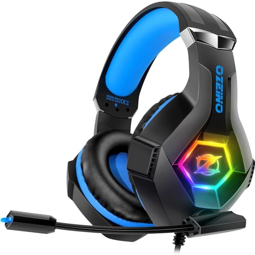 - Gaming Headset | Stereo Surround Sound | Gaming Headphones with Breathing RGB Light & Adjustable Mic -