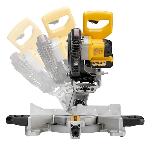 DEWALT DCS365N-XJ XR 184 mm Mitre Saw with XPS-Bare Unit, 590 W, 18 V, Yellow