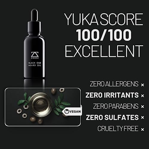 - ZOUSZ Black Oud Beard Oil for Men, Beard Moisturizer & Conditioner, Non-Greasy Men's Beard Care Essential