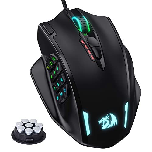 - Redragon M908 Impact RGB LED MMO Mouse | Side Buttons | Optical Wired Gaming Mouse -