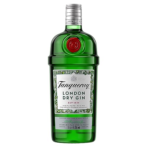 - Tanqueray London Dry Gin | 41.3% vol | 1L | Signature Recipe | Made with 4 Gin Botanicals -