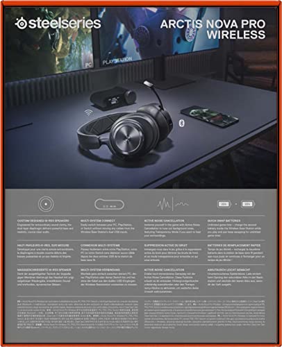 - SteelSeries | Arctis Nova Pro Wireless Multi-System Gaming Headset |  Active Noise Cancellation | ClearCast Gen 2 Mic - PC, PS5, PS4, Switch, Mobile -