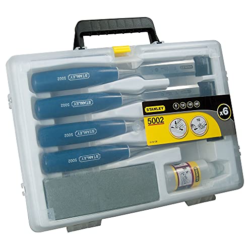 - STANLEY 4 Piece Chisel Set | Includes 6 12 18 25 mm | High Carbon Steel Blade Chisels with Sharpening Stone and Oil -