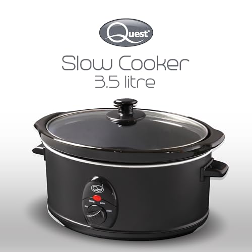 - Quest 35279 3.5 Litre Slow Cooker| Compact Stainless Steel | 3 Temperature Settings -