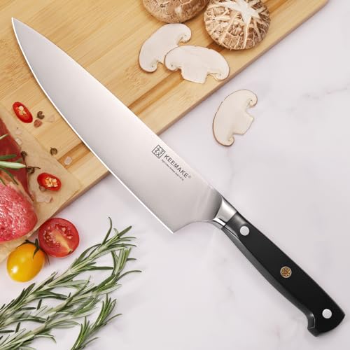 - KEEMAKE Chef Knife | 8 Inch | Professional Kitchen Knife With High Carbon German Stainless Steel 1.4116 Blade -