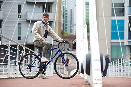 - Wildtrak - Steel Trekking Bike, Adult, 700C, 6 Speed - Blue