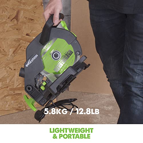 - Evolution Power Tools F210CMS Compound Mitre Saw | Multi-Material Multi-Purpose Cutting -