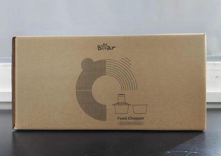 Bear 2L+1.8L 600W Electric Food Processors & Chopper with Glass Container and 304 Stainless Steel Container, 2 Speed Settings, 4 Stainless Steel Blades for Chopping Meat, Baby Food, Fruit, Vegetables