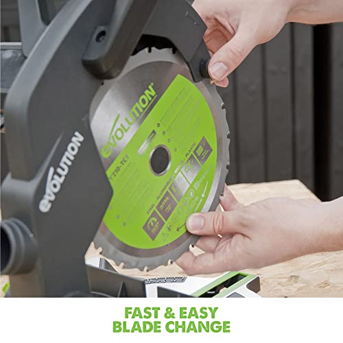 - Evolution Power Tools F210CMS Compound Mitre Saw | Multi-Material Multi-Purpose Cutting -